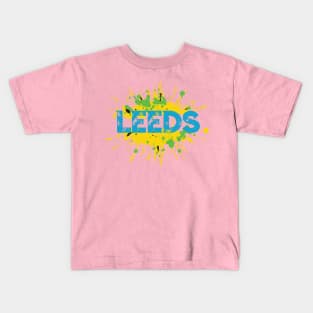 LEEDS vibrant colourful graffiti tee Kids T-Shirt